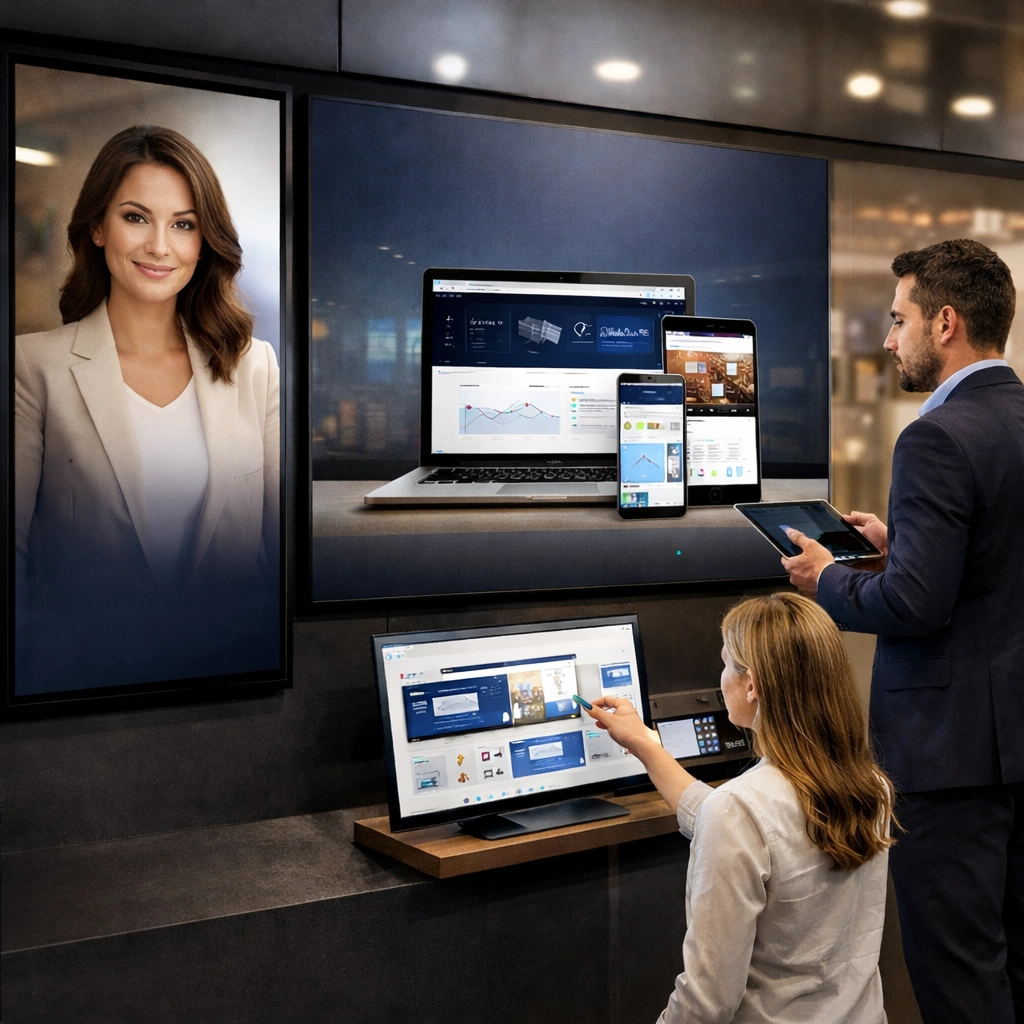 Push avatar promos and AI product shoots to in-store displays